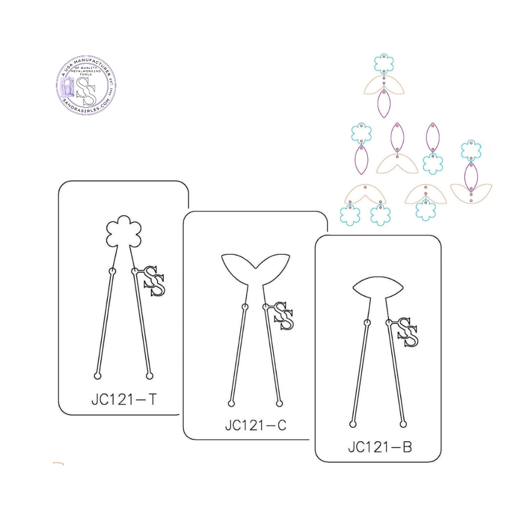 PANCAKE DIE JC121 3 PIECE JEWELRY COMPONENTS